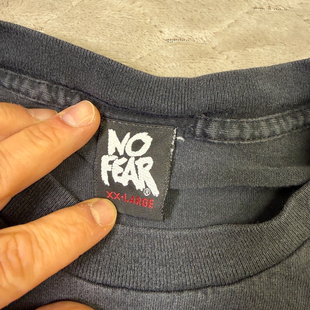 VTG No Fear‎ Motorsports Faded Worn USA Made Black Shirt Sz XXL Single Stitch - Picture 6 of 12